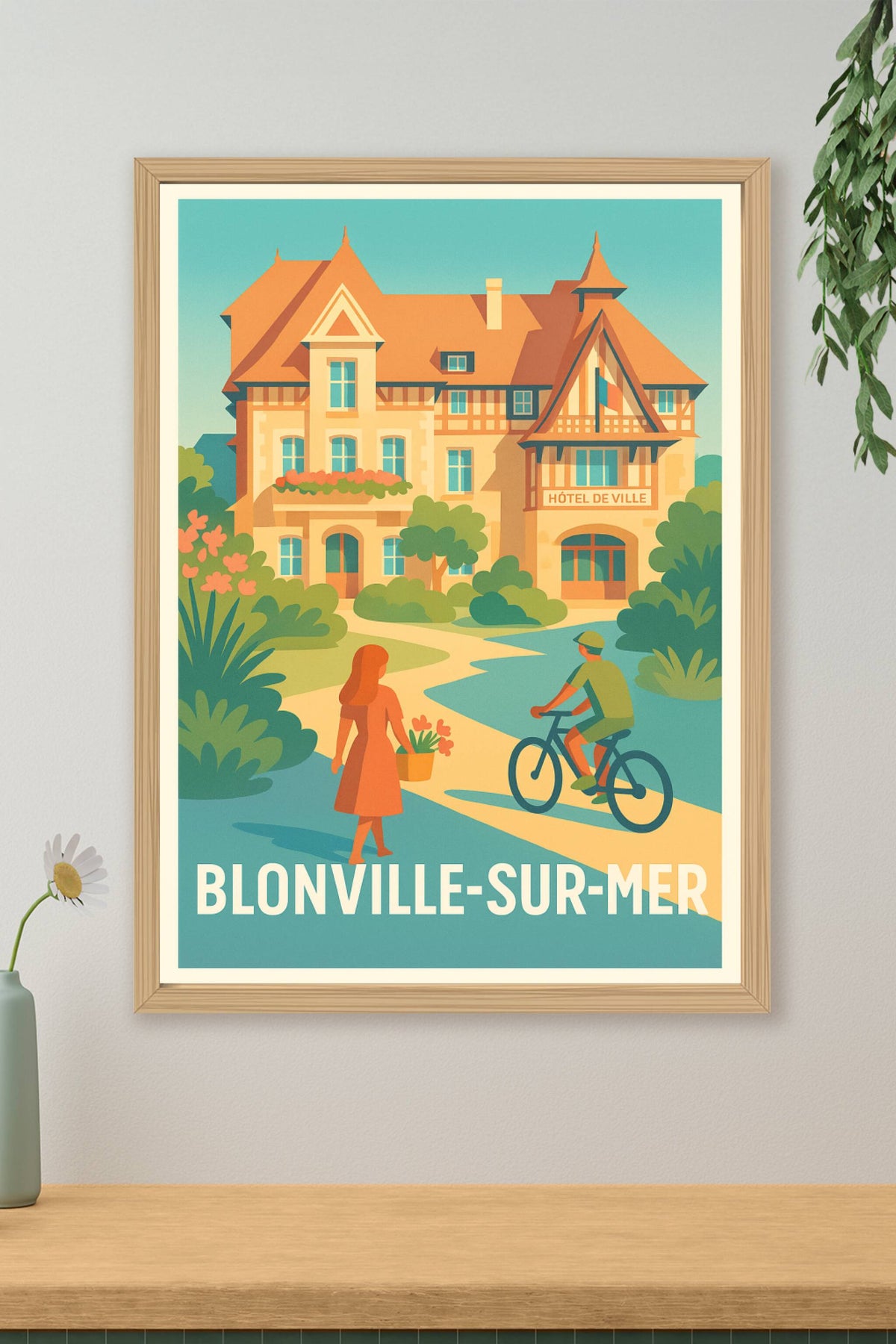 Affiche Blonville-sur-Mer — Charme et détente en bord de mer · poster d'art de Blonville-sur-Mer