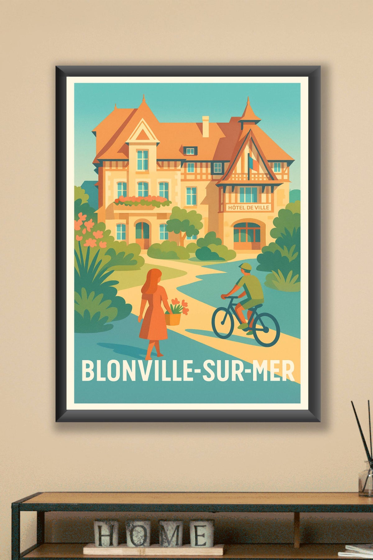 Affiche Blonville-sur-Mer — Charme et détente en bord de mer · poster d'art de Blonville-sur-Mer