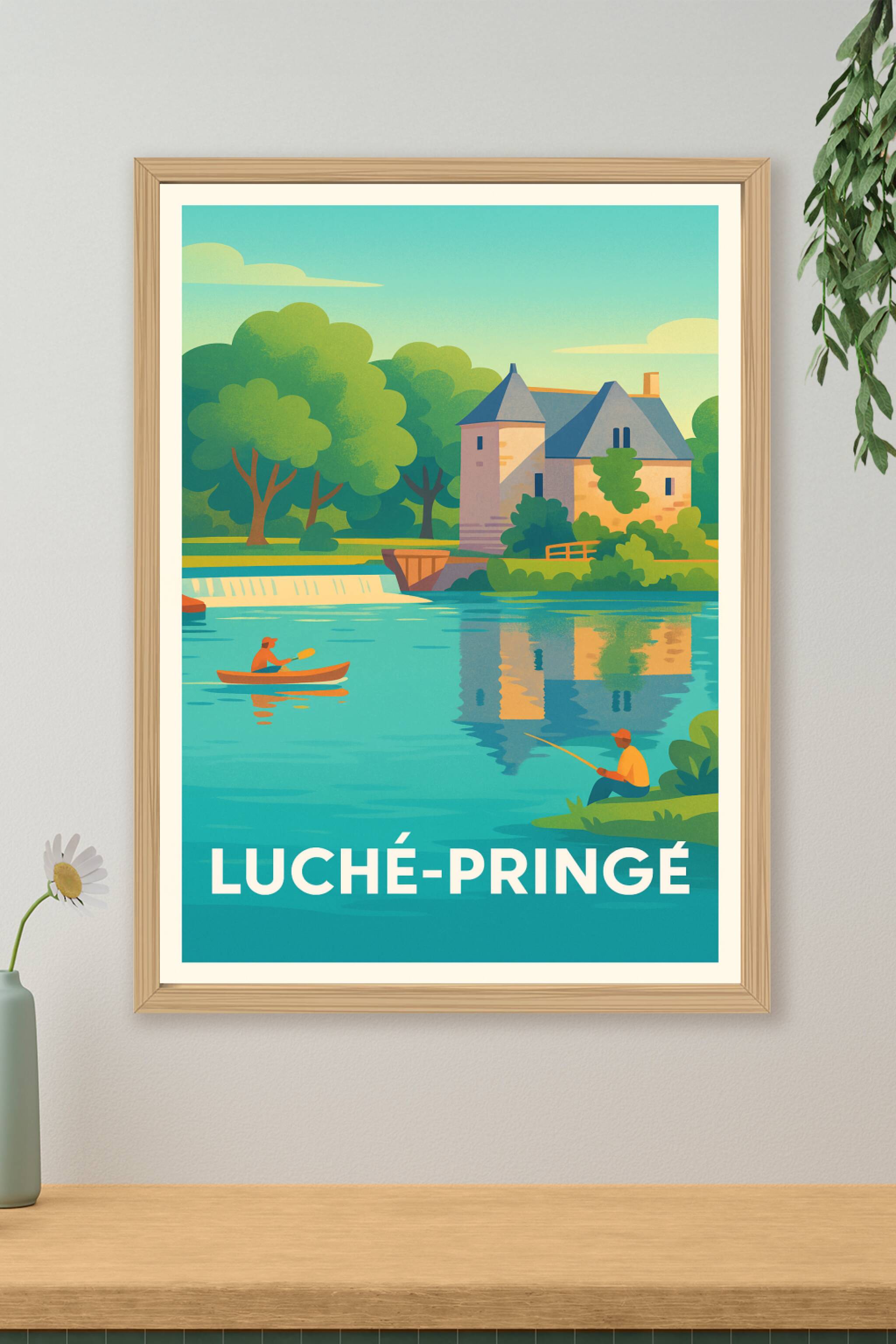 Affiche de Luché-Pringé - Sérénité au bord de l'eau