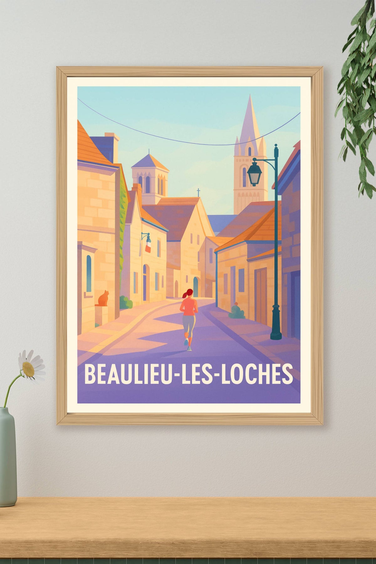 Affiche Beaulieu-les-Loches — Flânerie en douceur au cœur du village · poster d'art de Beaulieu-les-Loches