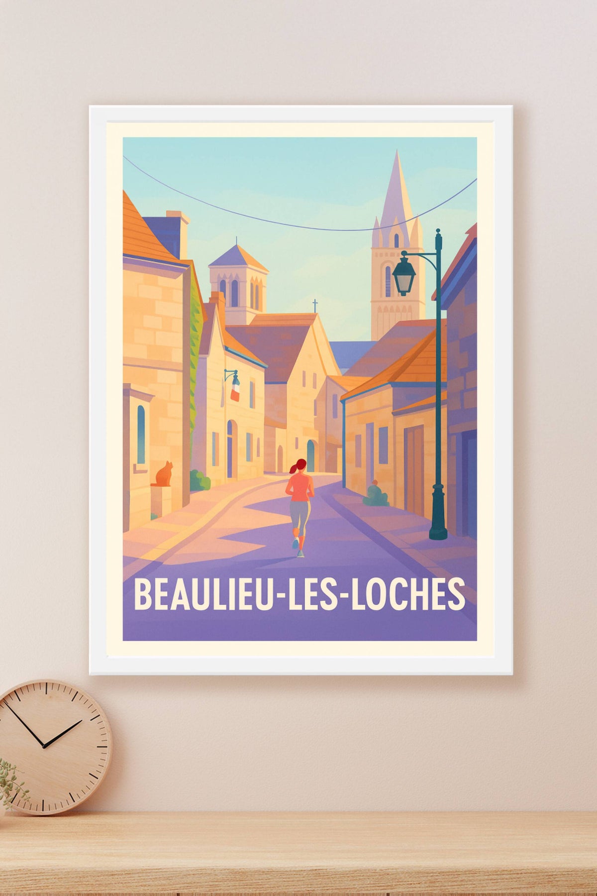 Affiche Beaulieu-les-Loches — Flânerie en douceur au cœur du village · poster d'art de Beaulieu-les-Loches