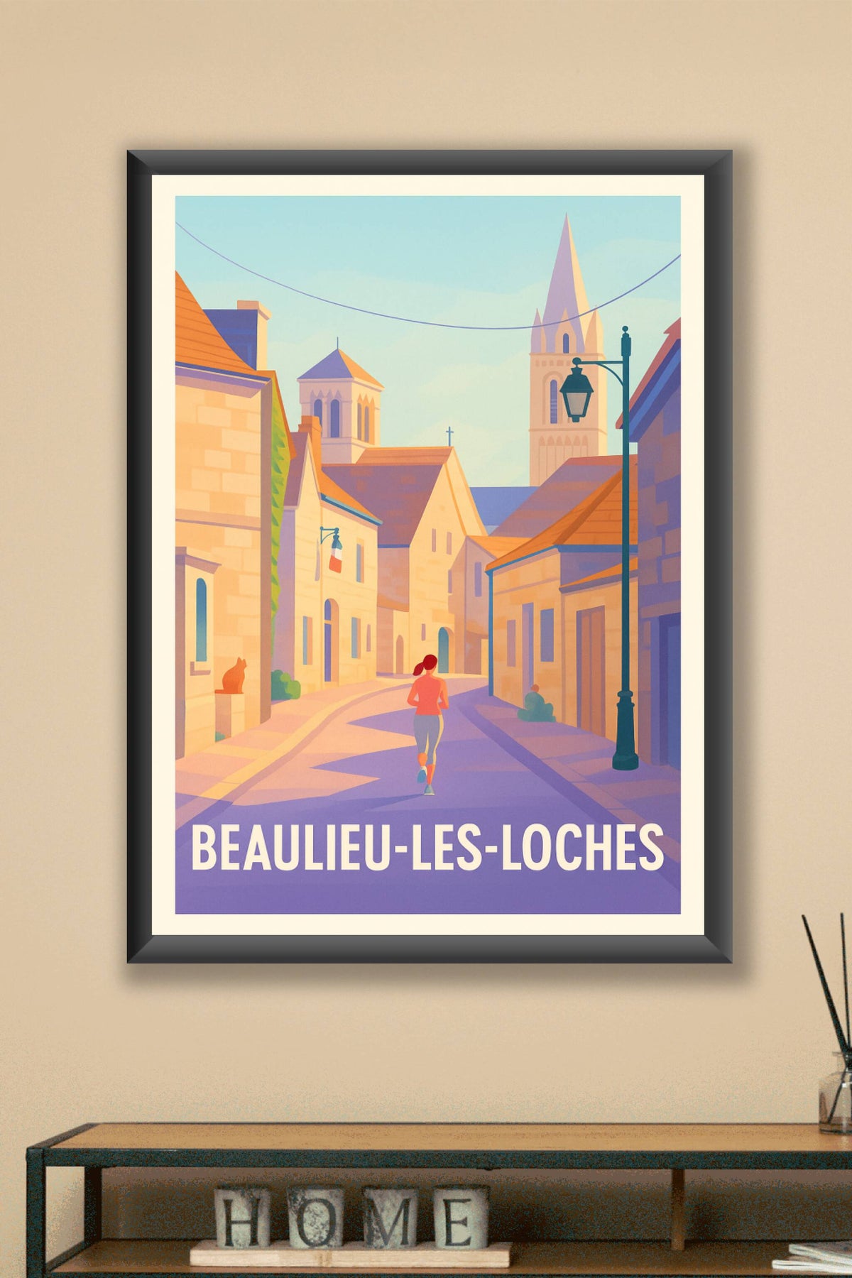 Affiche Beaulieu-les-Loches — Flânerie en douceur au cœur du village · poster d'art de Beaulieu-les-Loches