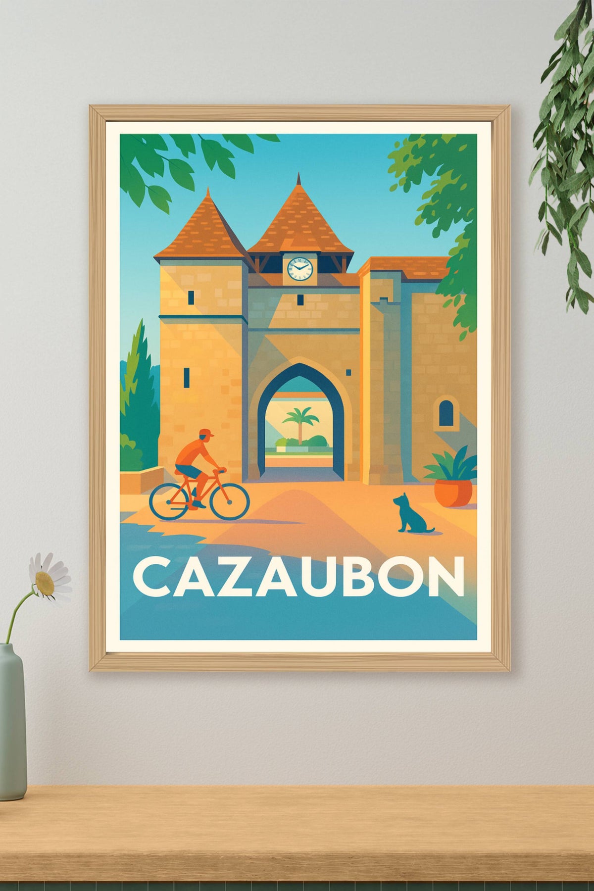 Affiche Cazaubon — L'entrée pittoresque au charme intemporel · poster d'art de Cazaubon