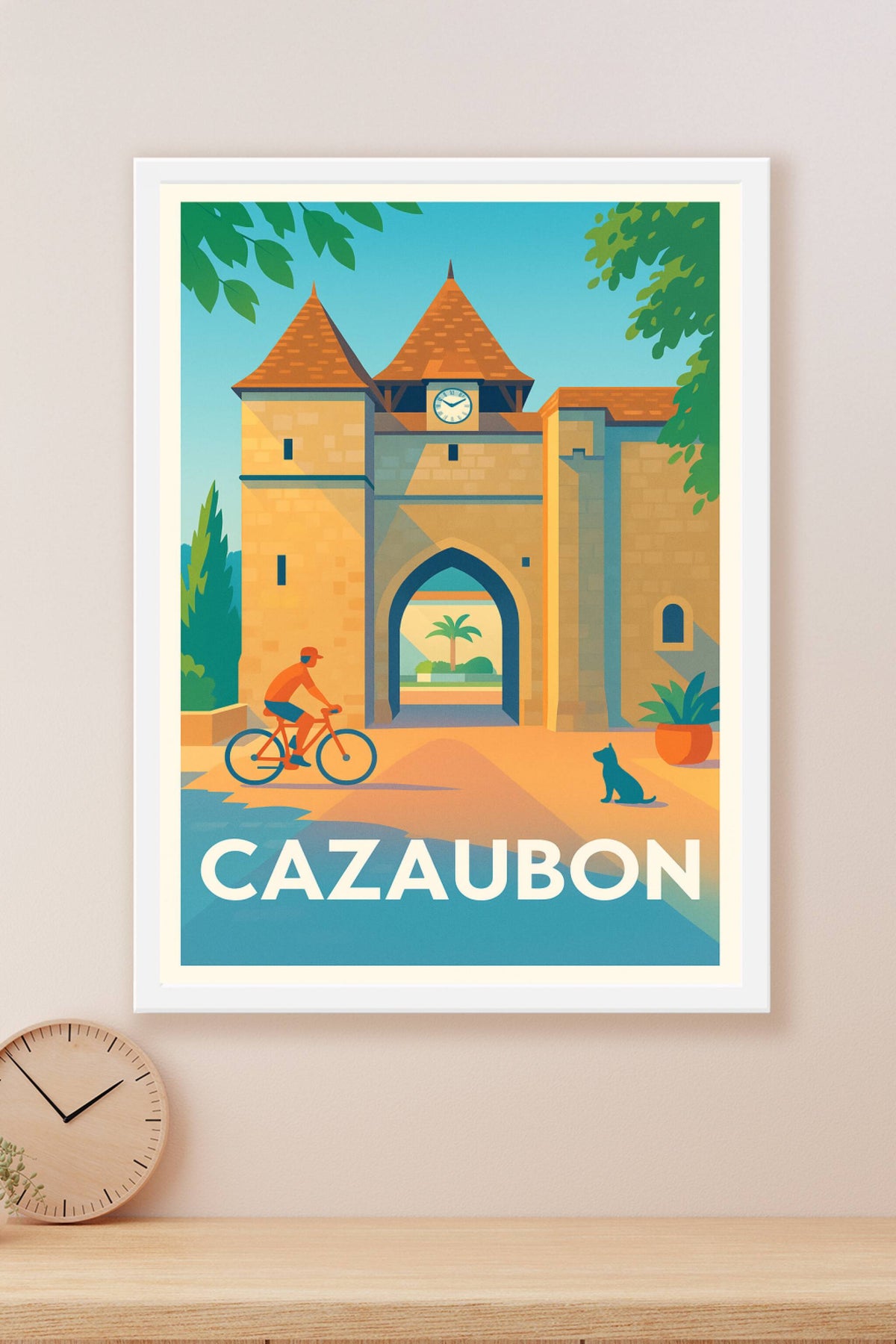 Affiche Cazaubon — L'entrée pittoresque au charme intemporel · poster d'art de Cazaubon