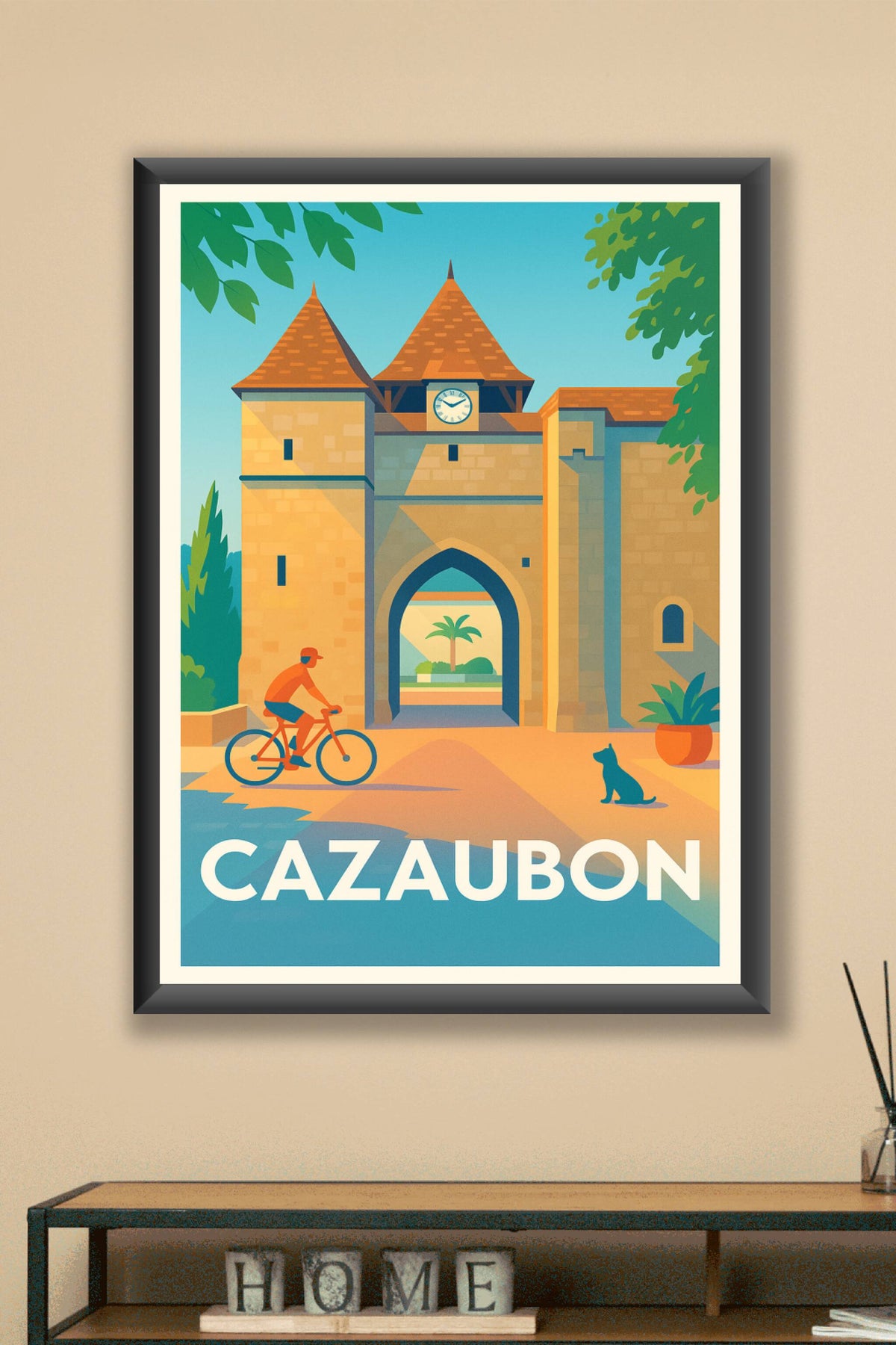 Affiche Cazaubon — L'entrée pittoresque au charme intemporel · poster d'art de Cazaubon