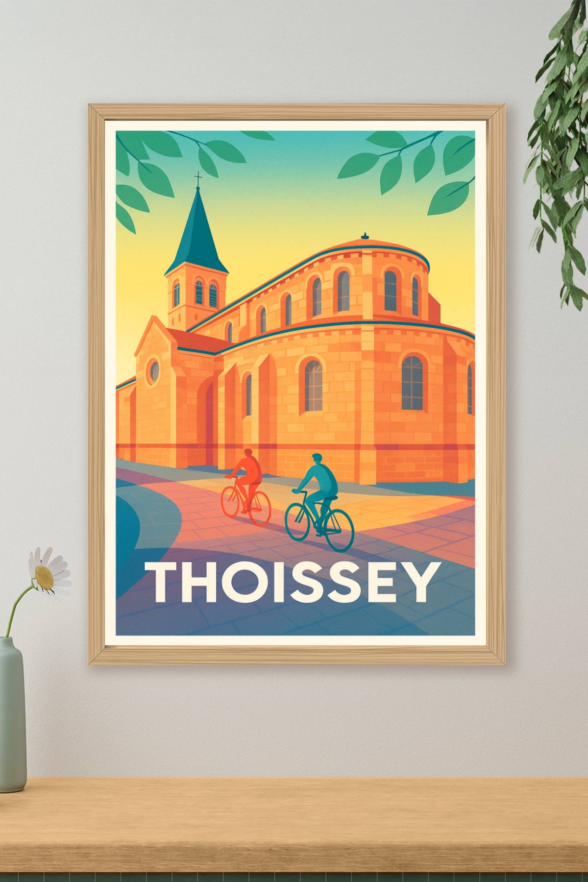 Affiche Thoissey — Balade à vélo au cœur de l'histoire · poster d'art de Thoissey