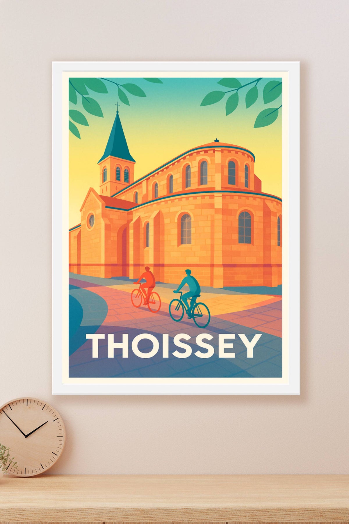 Affiche Thoissey — Balade à vélo au cœur de l'histoire · poster d'art de Thoissey