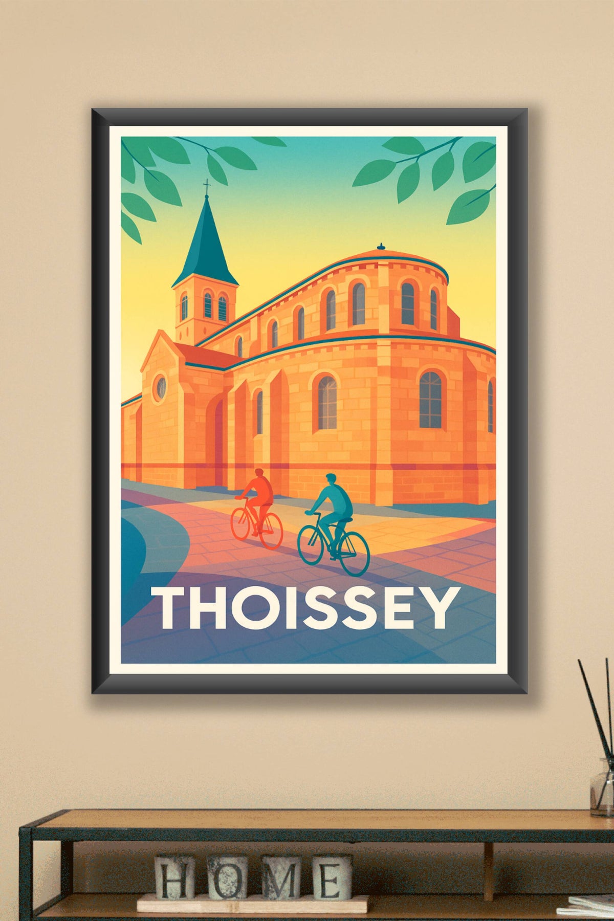 Affiche Thoissey — Balade à vélo au cœur de l'histoire · poster d'art de Thoissey
