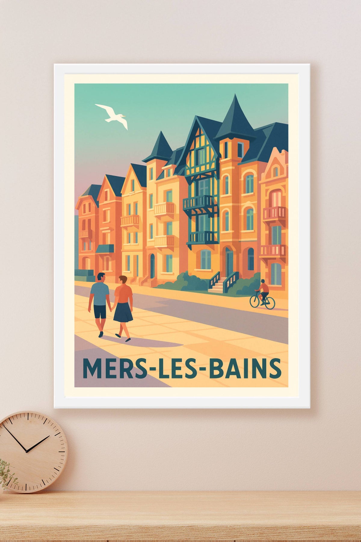 Affiche Mers-les-Bains — Charme et douceur en bord de mer · poster d'art de Mers-les-Bains
