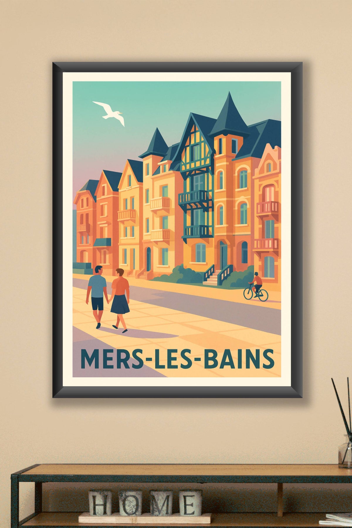 Affiche Mers-les-Bains — Charme et douceur en bord de mer · poster d'art de Mers-les-Bains