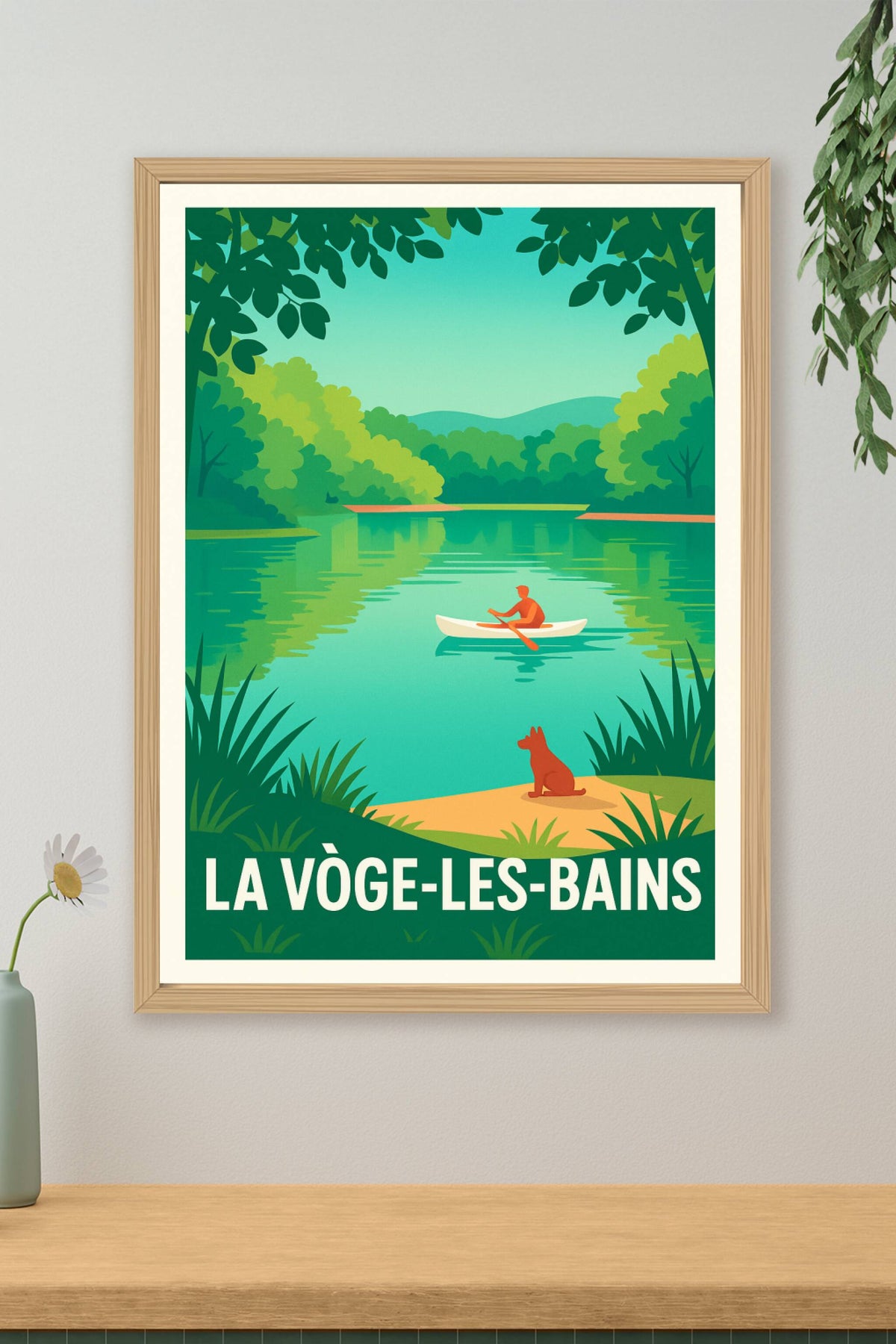 Affiche La Vôge-les-Bains — Sérénité au fil de l'eau · poster d'art de La Vôge-les-Bains