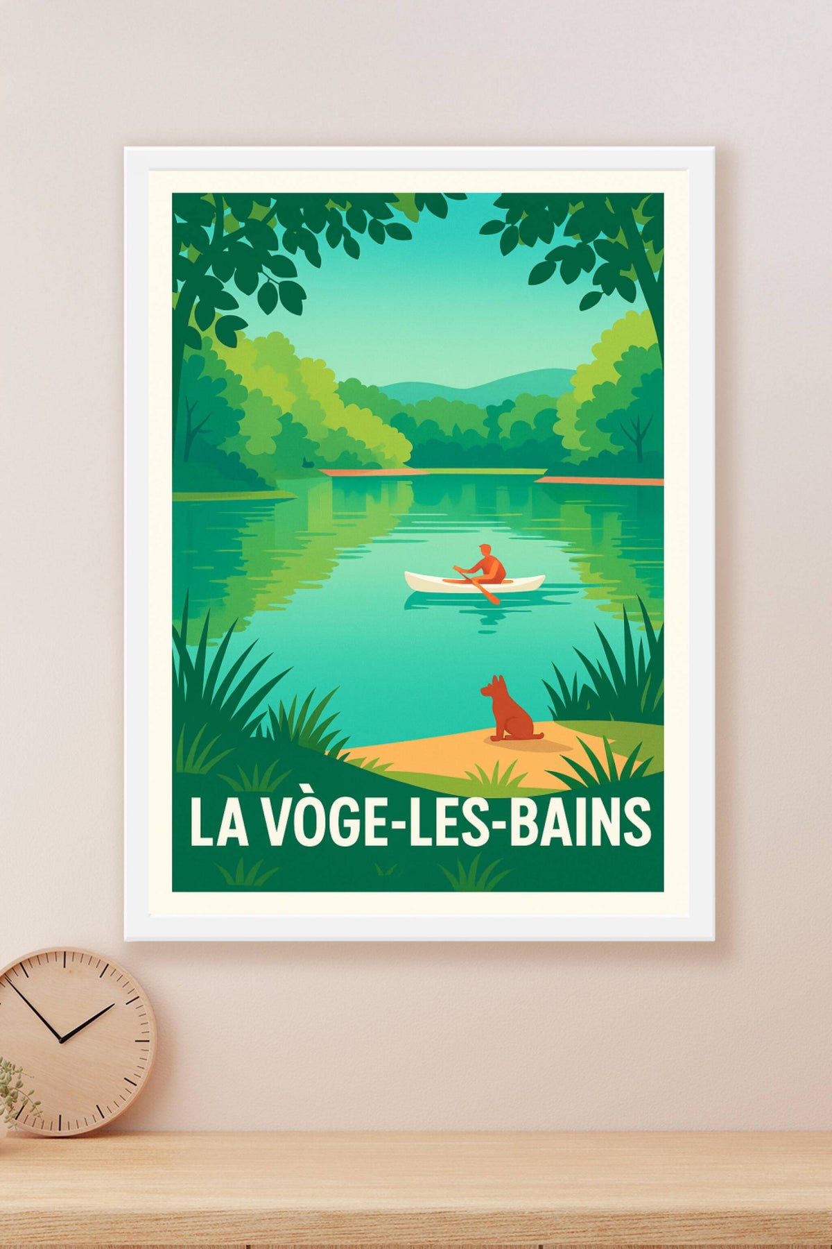 Affiche La Vôge-les-Bains — Sérénité au fil de l'eau · poster d'art de La Vôge-les-Bains