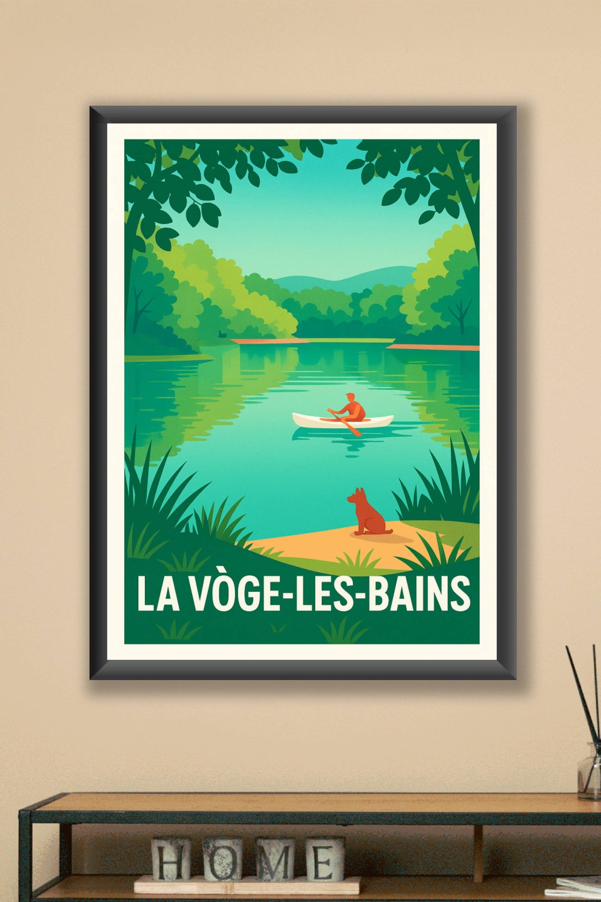 Affiche La Vôge-les-Bains — Sérénité au fil de l'eau · poster d'art de La Vôge-les-Bains