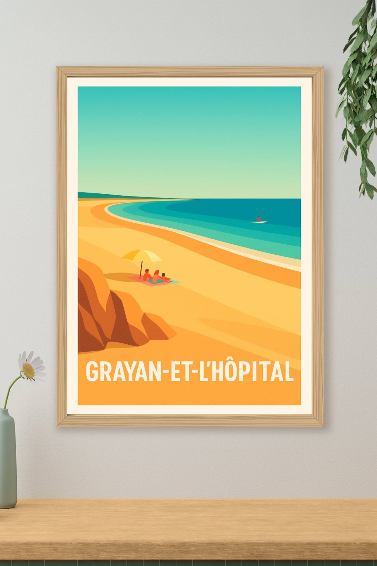 Affiche Grayan-et-l'Hôpital — Plage et Sérénité Côte Atlantique · poster d'art de Grayan-et-l'Hôpital