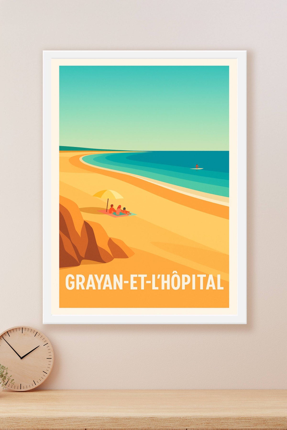 Affiche Grayan-et-l'Hôpital — Plage et Sérénité Côte Atlantique · poster d'art de Grayan-et-l'Hôpital