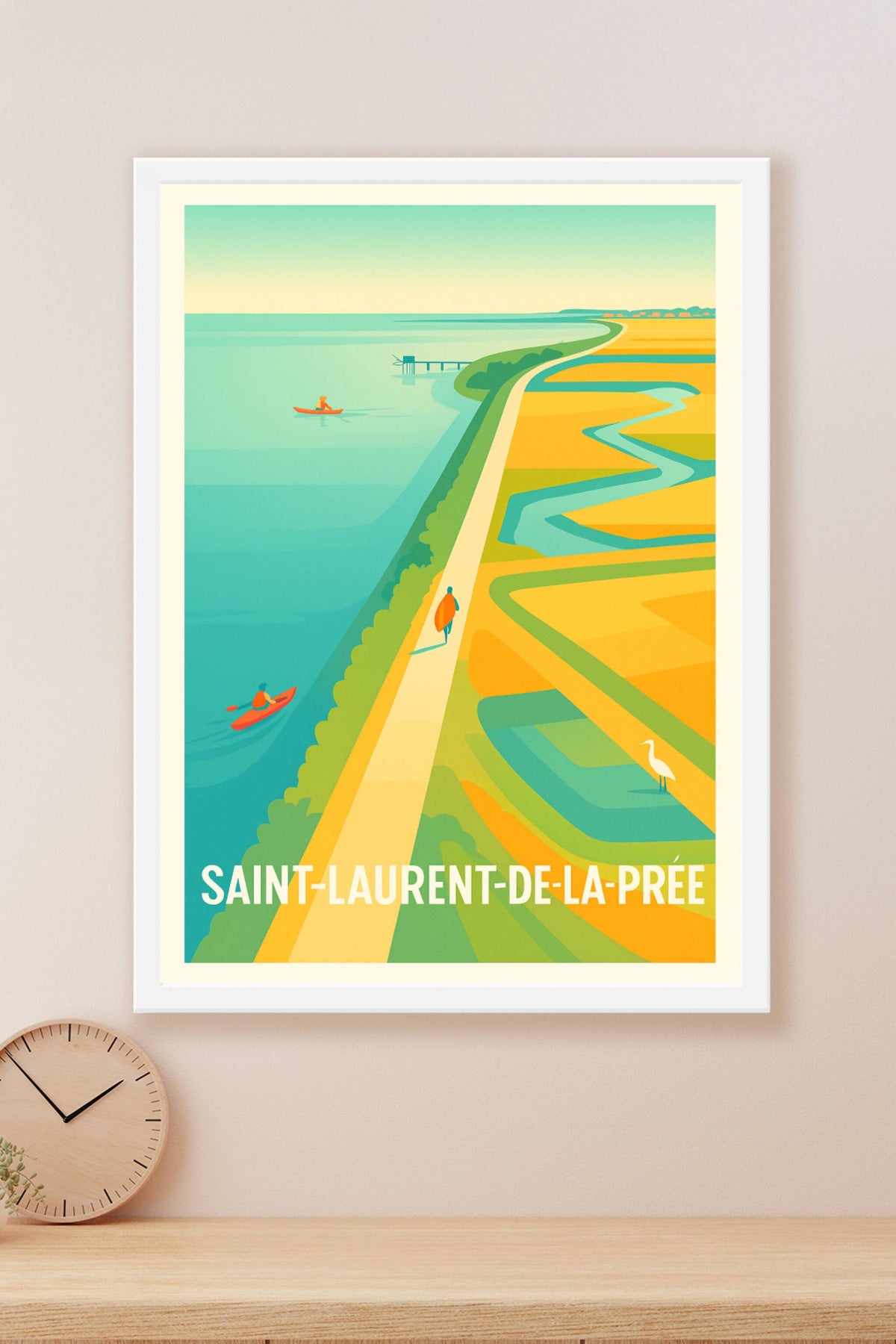 Affiche Saint-Laurent-de-la-Prée — Escapade entre terre et mer · poster d'art de Saint-Laurent-de-la-Prée