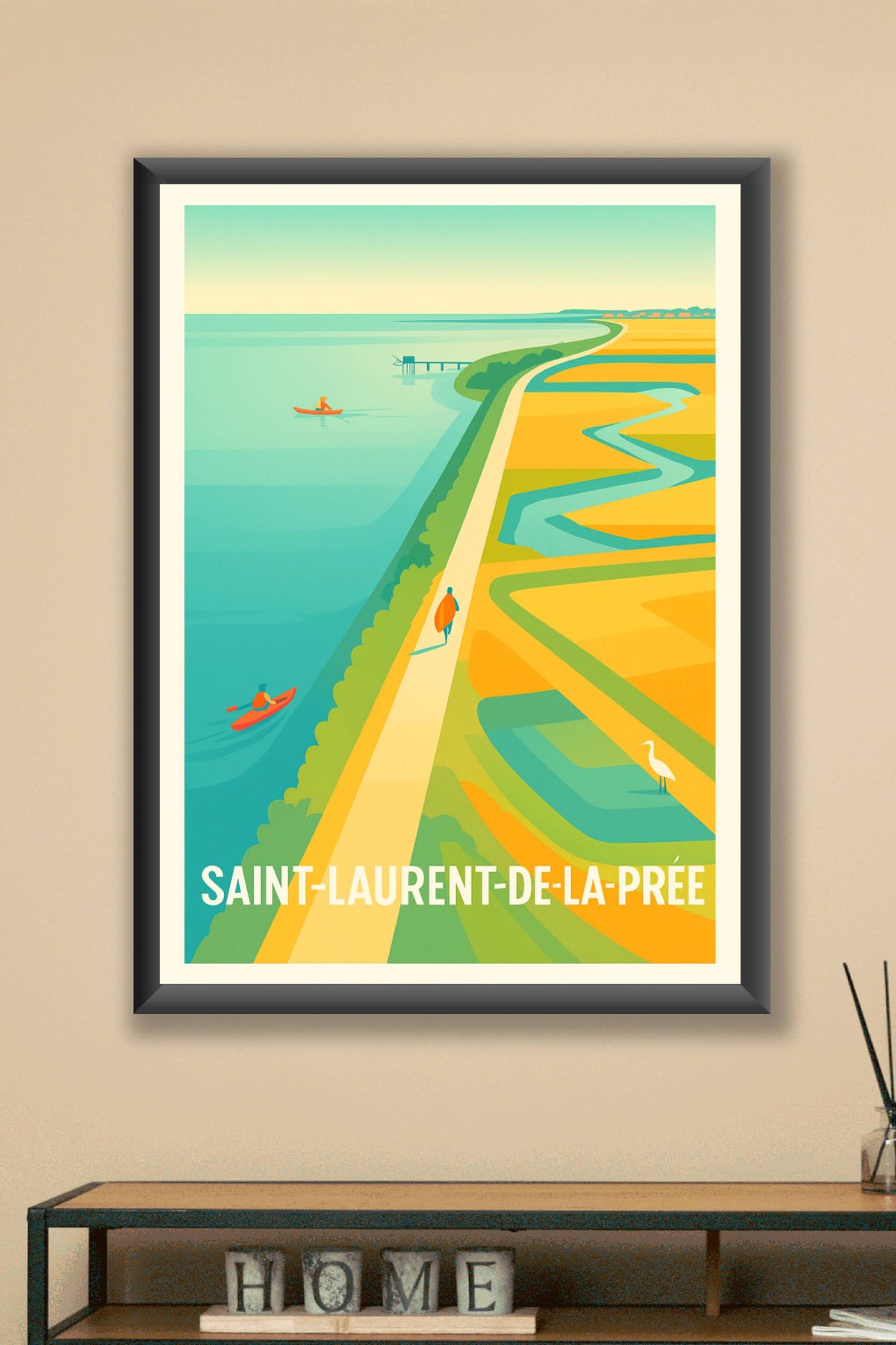 Affiche Saint-Laurent-de-la-Prée — Escapade entre terre et mer · poster d'art de Saint-Laurent-de-la-Prée