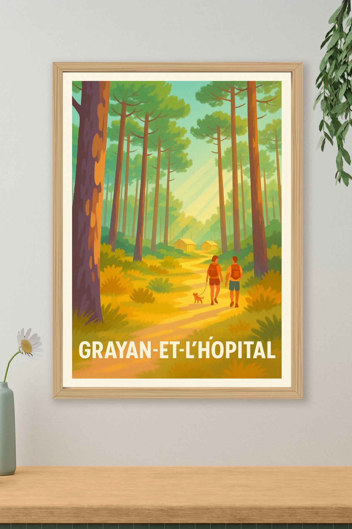 Affiche Grayan-et-l'Hôpital — Balade en nature au cœur de la forêt · poster d'art de Grayan-et-l'Hôpital
