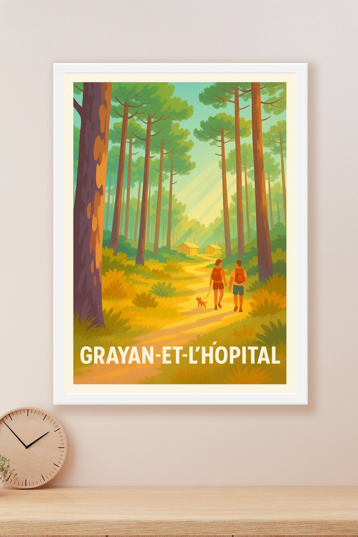 Affiche Grayan-et-l'Hôpital — Balade en nature au cœur de la forêt · poster d'art de Grayan-et-l'Hôpital