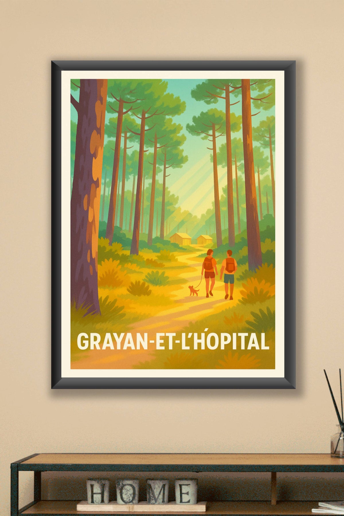 Affiche Grayan-et-l'Hôpital — Balade en nature au cœur de la forêt · poster d'art de Grayan-et-l'Hôpital