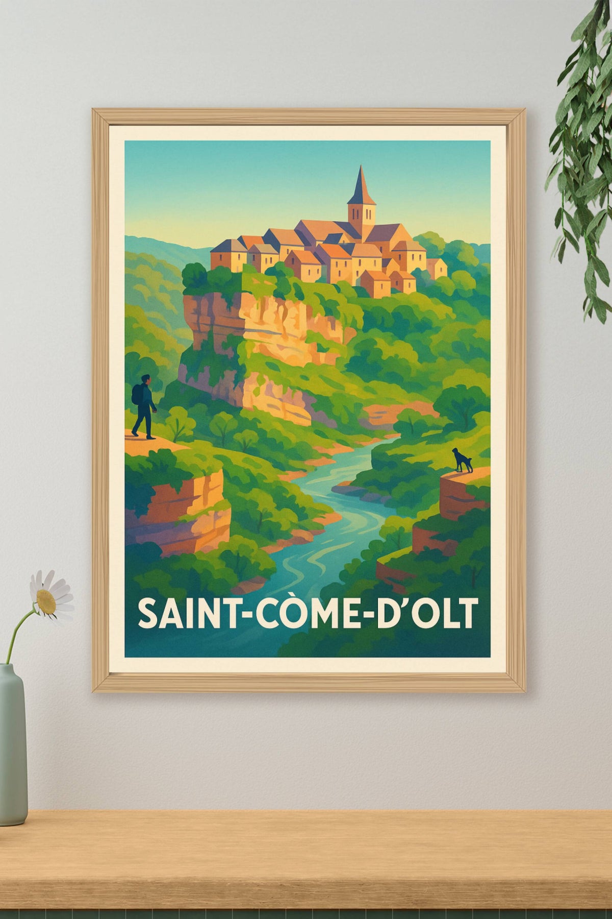 Affiche Saint-Côme-d'Olt — Un village perché au cœur de la nature · poster d'art de Saint-Côme-d'Olt