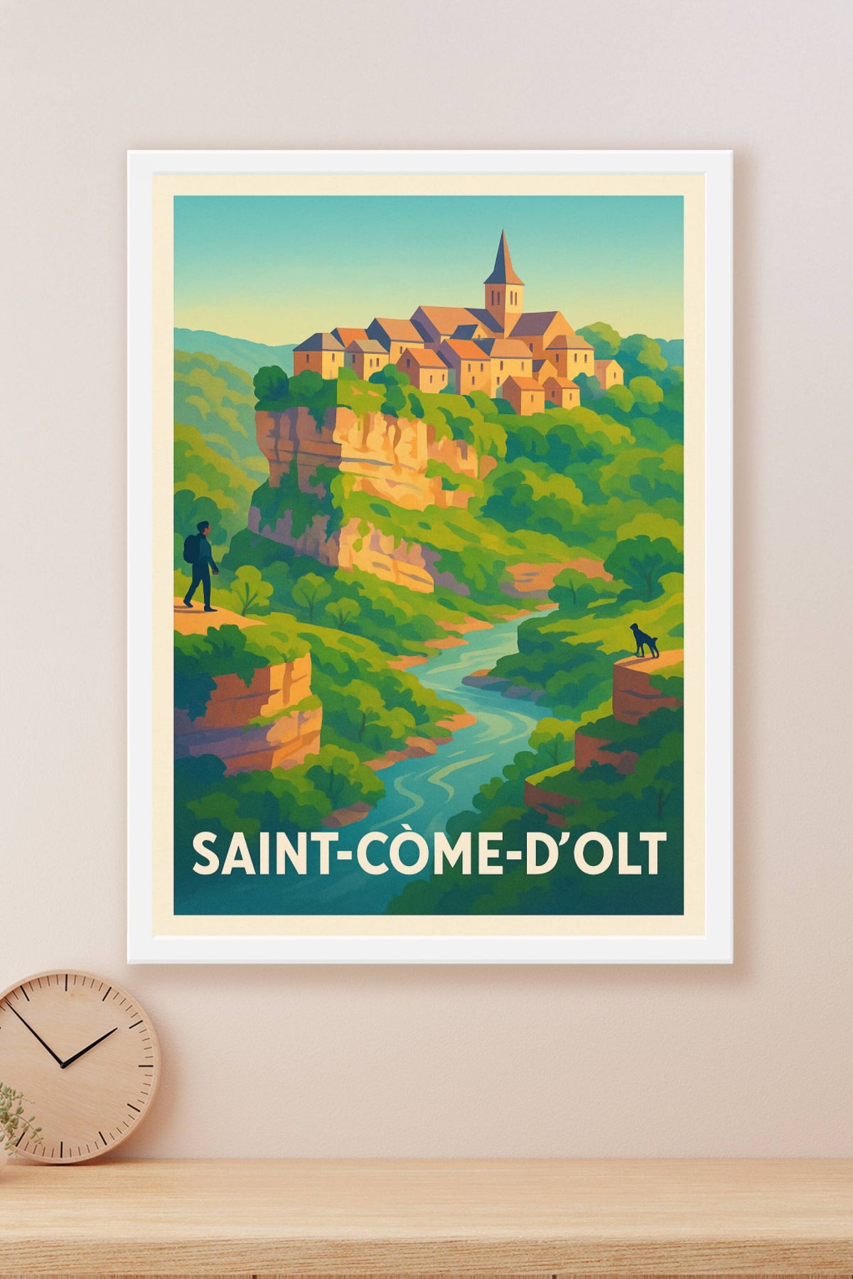 Affiche Saint-Côme-d'Olt — Un village perché au cœur de la nature · poster d'art de Saint-Côme-d'Olt