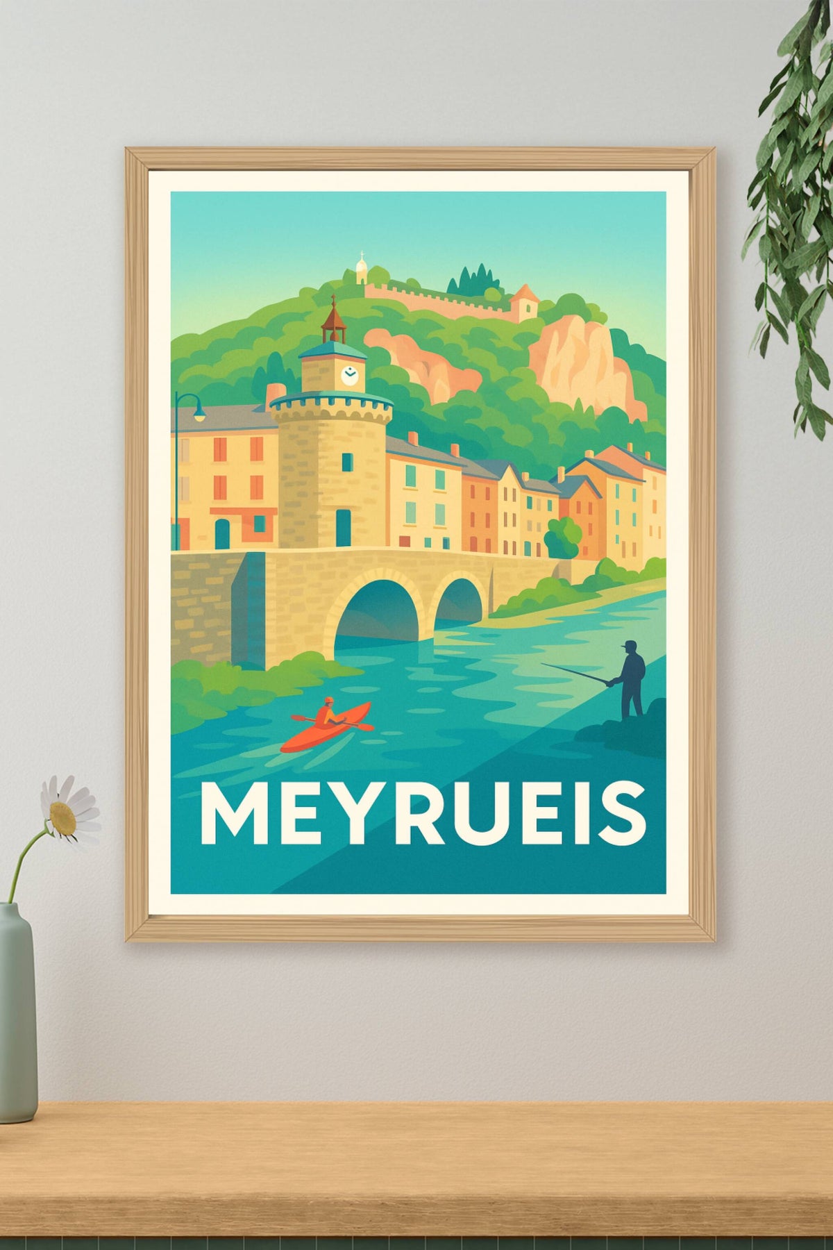 Affiche Meyrueis — Charme naturel et patrimoine historique · poster d'art de Meyrueis