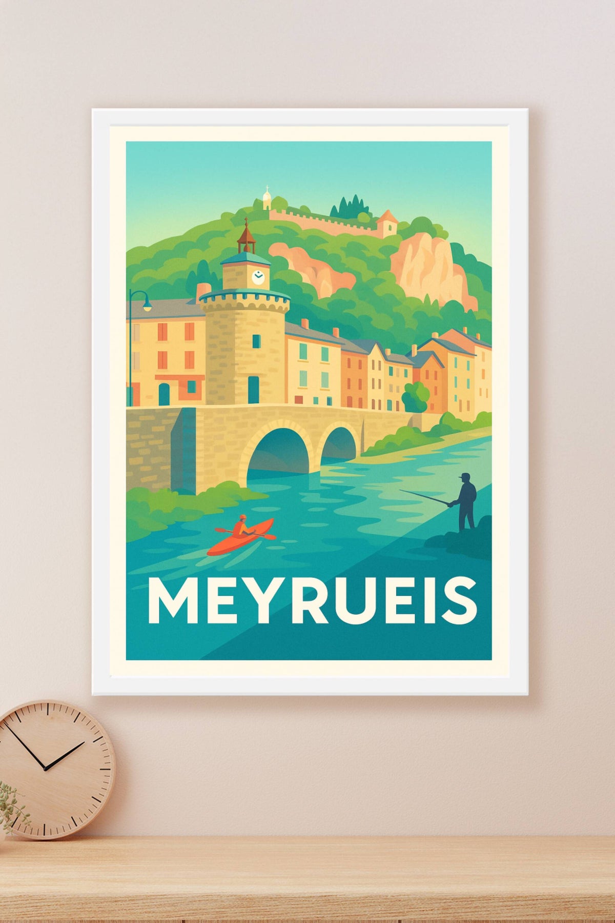 Affiche Meyrueis — Charme naturel et patrimoine historique · poster d'art de Meyrueis