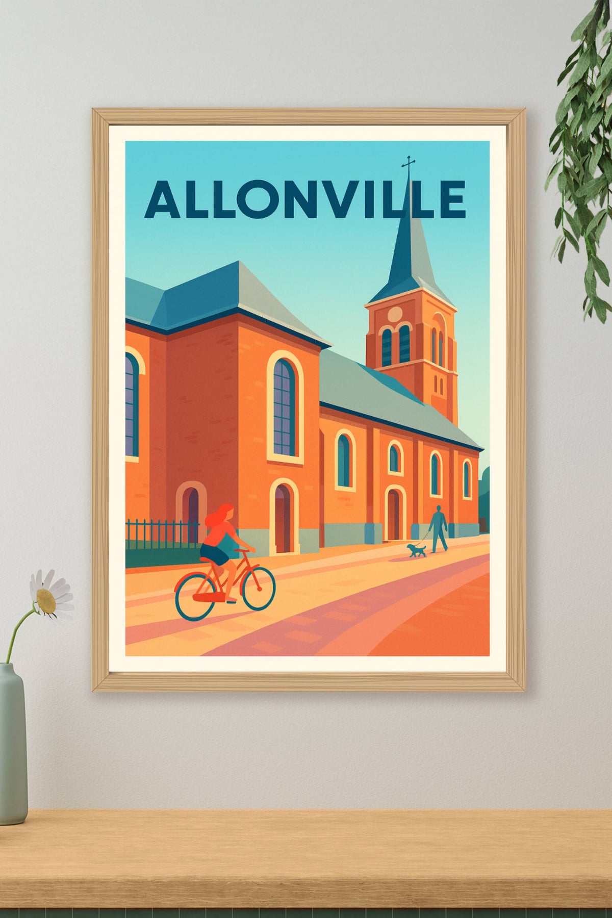 Affiche Allonville — Charme et sérénité au cœur du village · poster d'art de Allonville