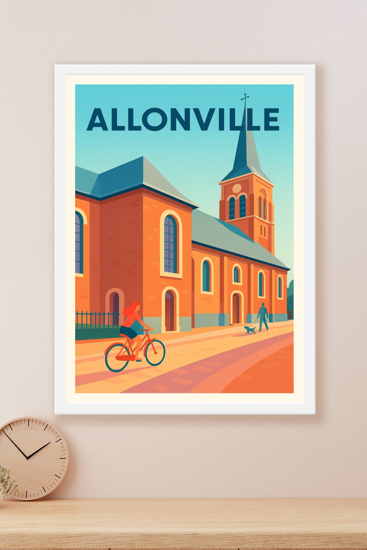 Affiche Allonville — Charme et sérénité au cœur du village · poster d'art de Allonville