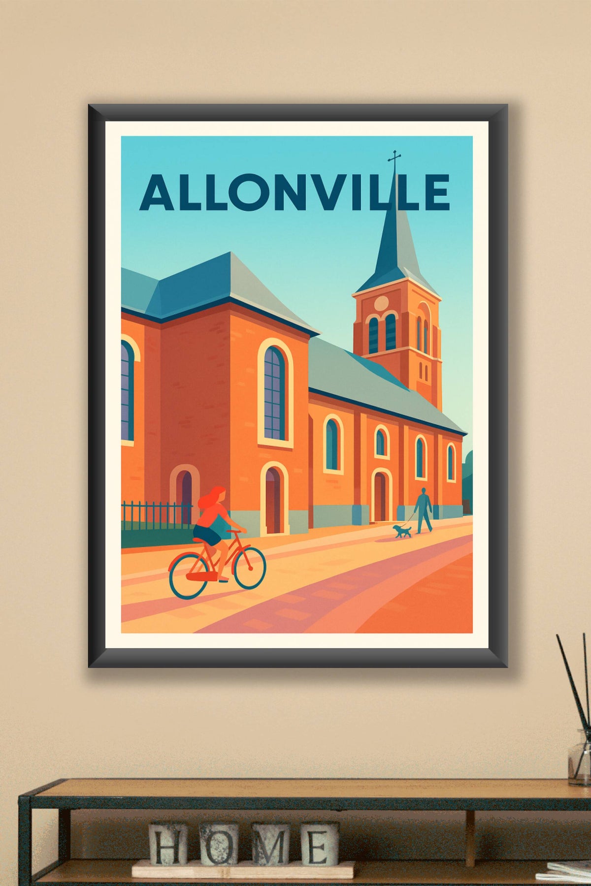 Affiche Allonville — Charme et sérénité au cœur du village · poster d'art de Allonville