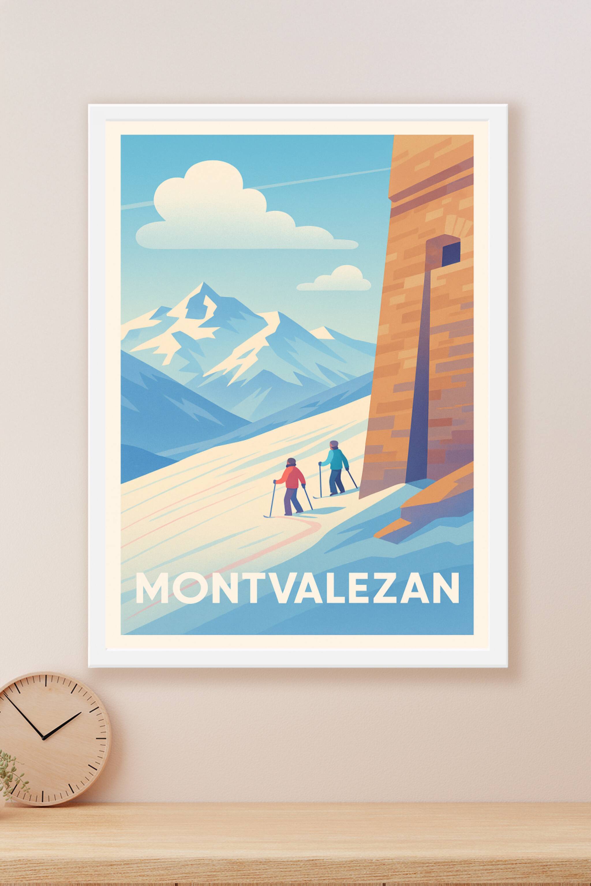 Affiche Montvalezan — L'évasion hivernale en montagne · poster d'art de Montvalezan