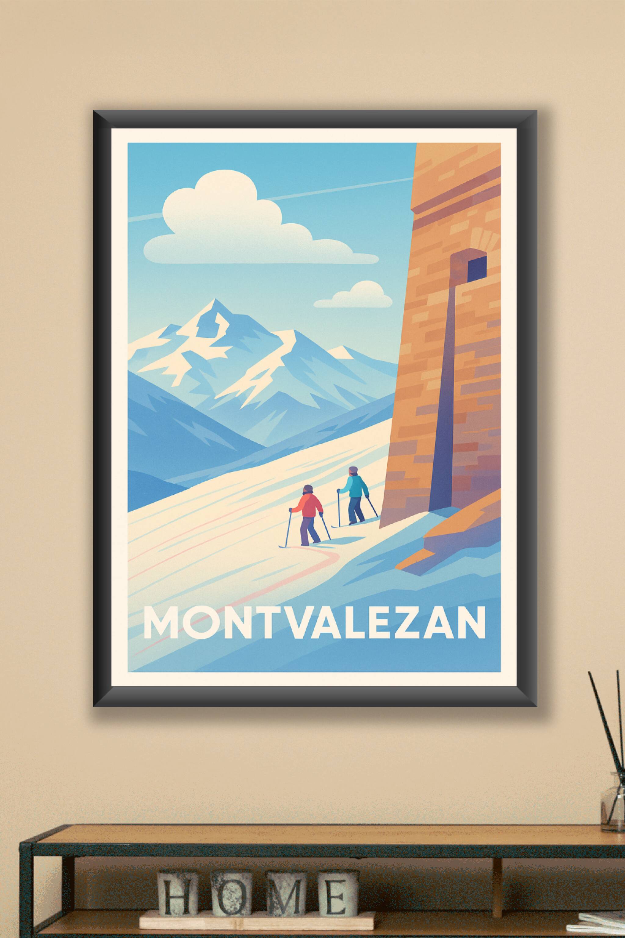 Affiche Montvalezan — L'évasion hivernale en montagne · poster d'art de Montvalezan