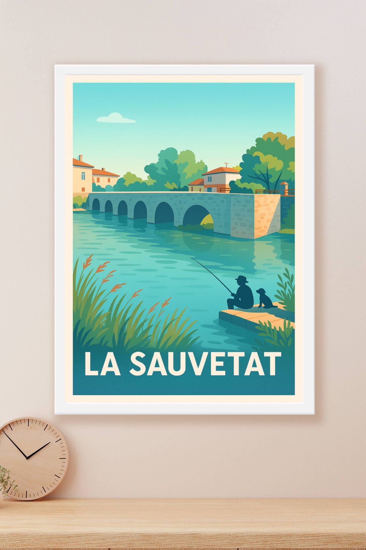 Affiche La Sauvetat — Tranquillité au fil de l'eau · poster d'art de La Sauvetat