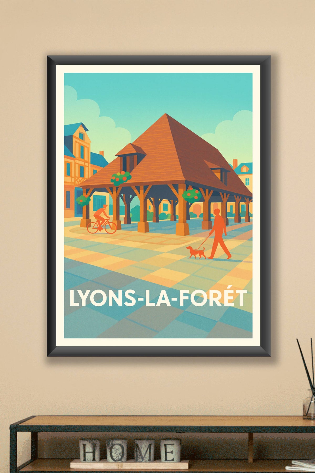 Affiche Lyons-la-Forêt — Charme authentique et douceur de vivre · poster d'art de Lyons-la-Forêt