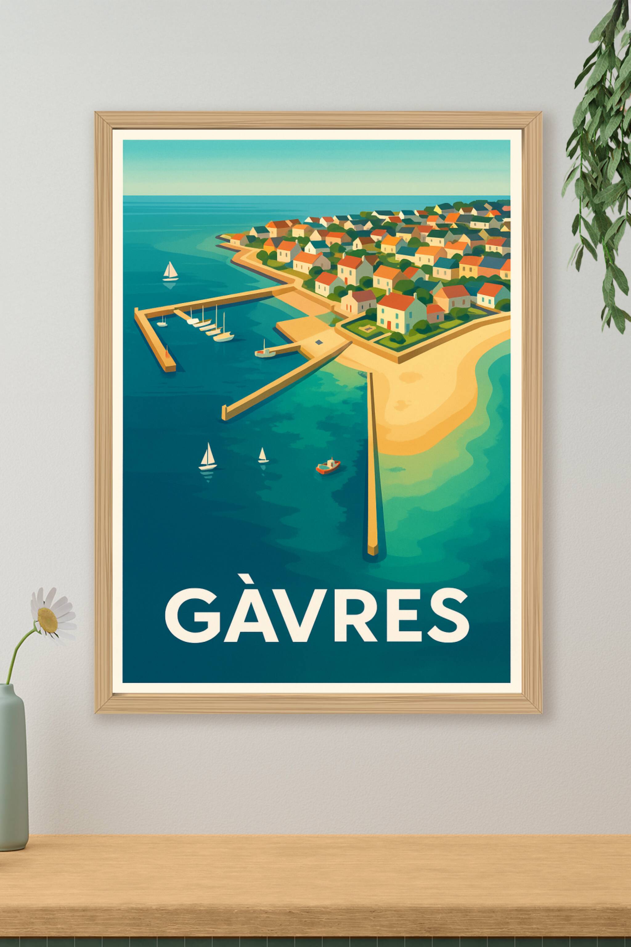 Affiche Gâvres — Havre de paix au bord de la mer · poster d'art de Gâvres