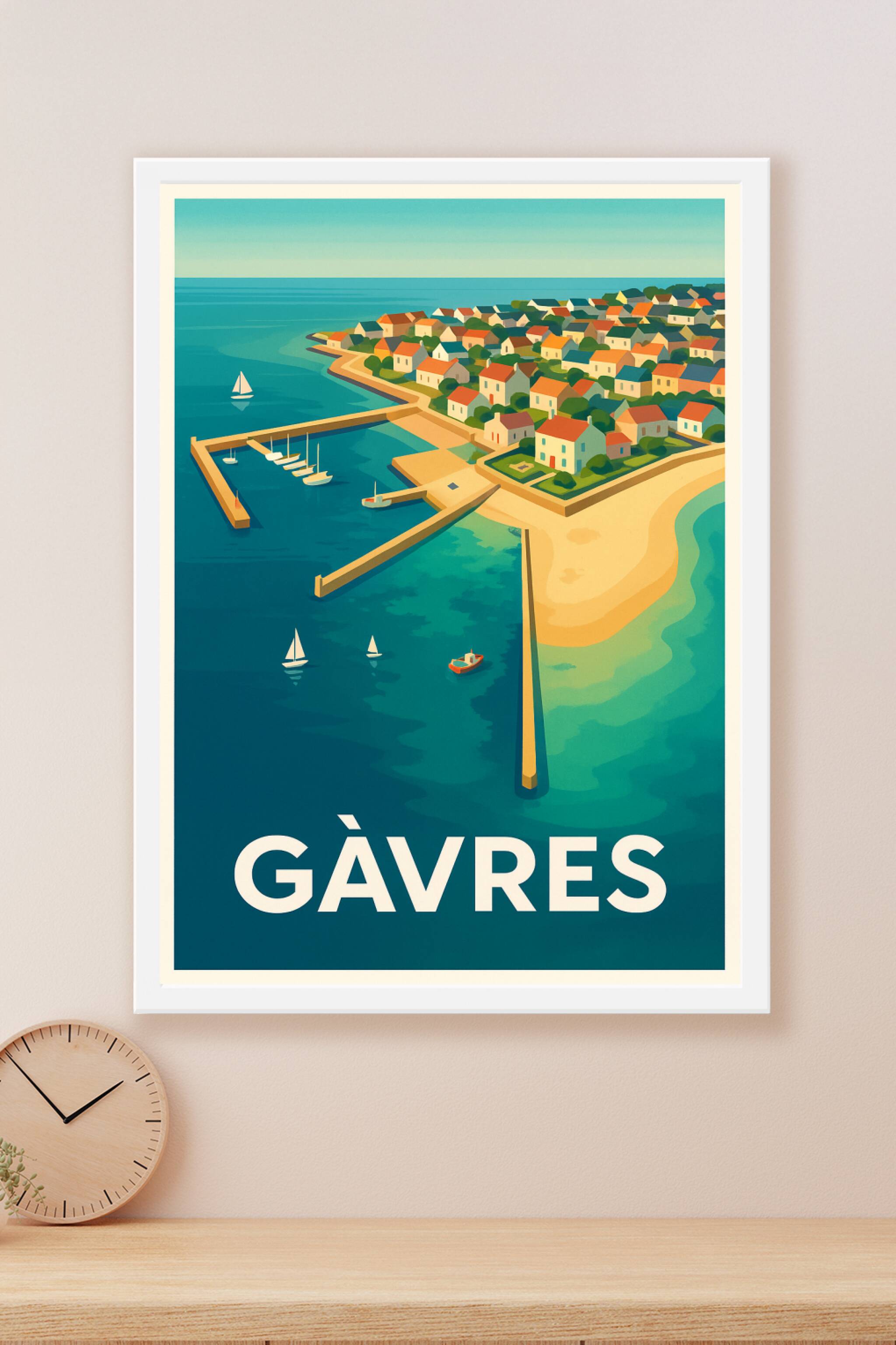 Affiche Gâvres — Havre de paix au bord de la mer · poster d'art de Gâvres