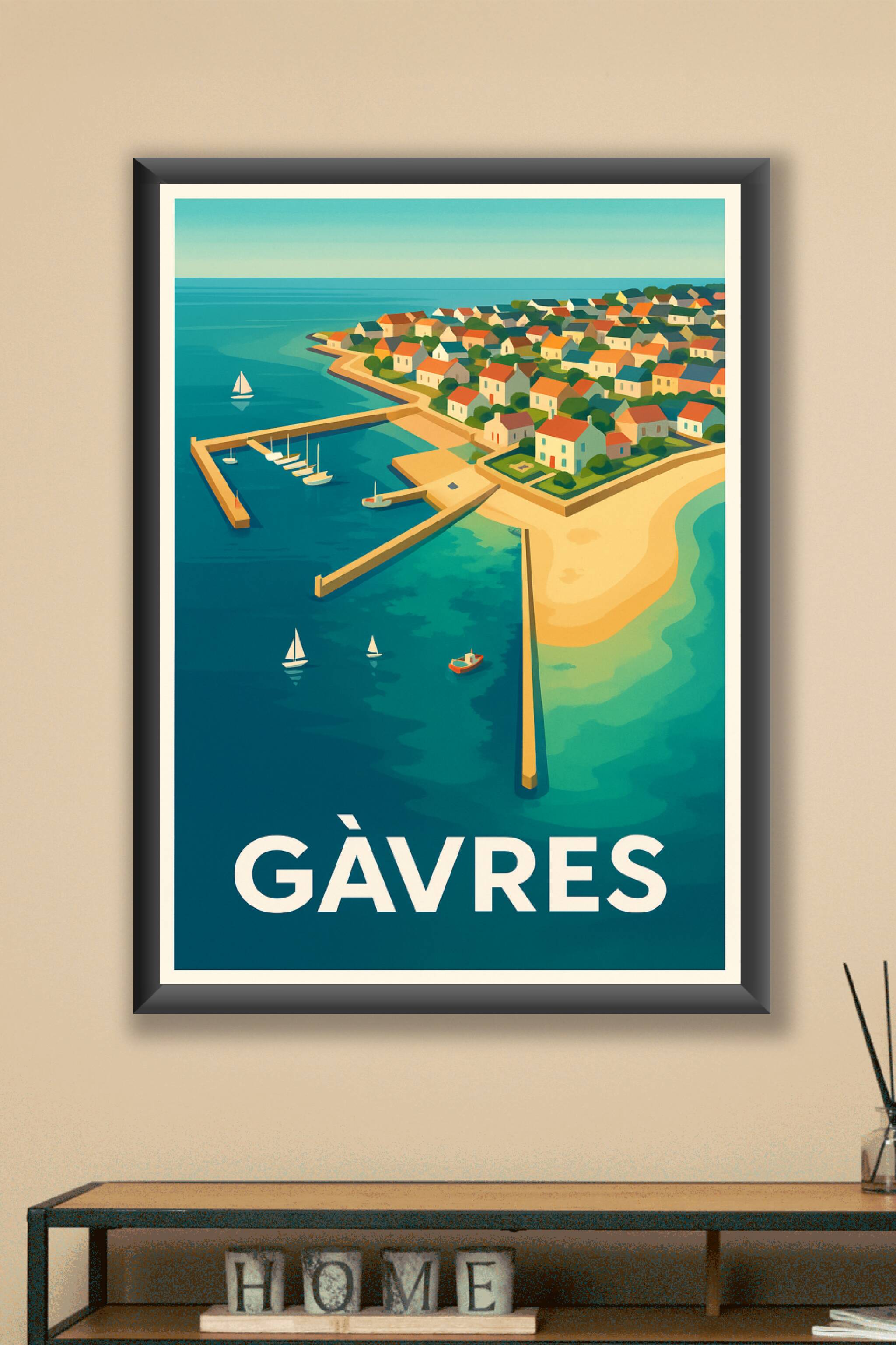 Affiche Gâvres — Havre de paix au bord de la mer · poster d'art de Gâvres