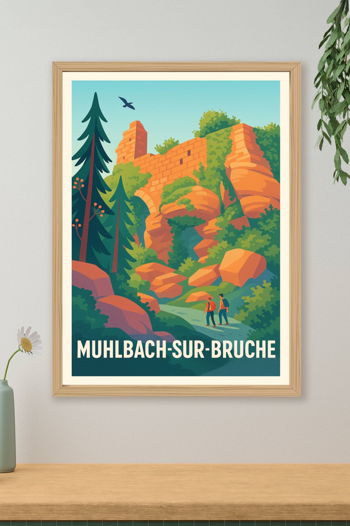 Affiche Muhlbach-sur-Bruche — Échappée Nature et Histoire · poster d'art de Muhlbach-sur-Bruche