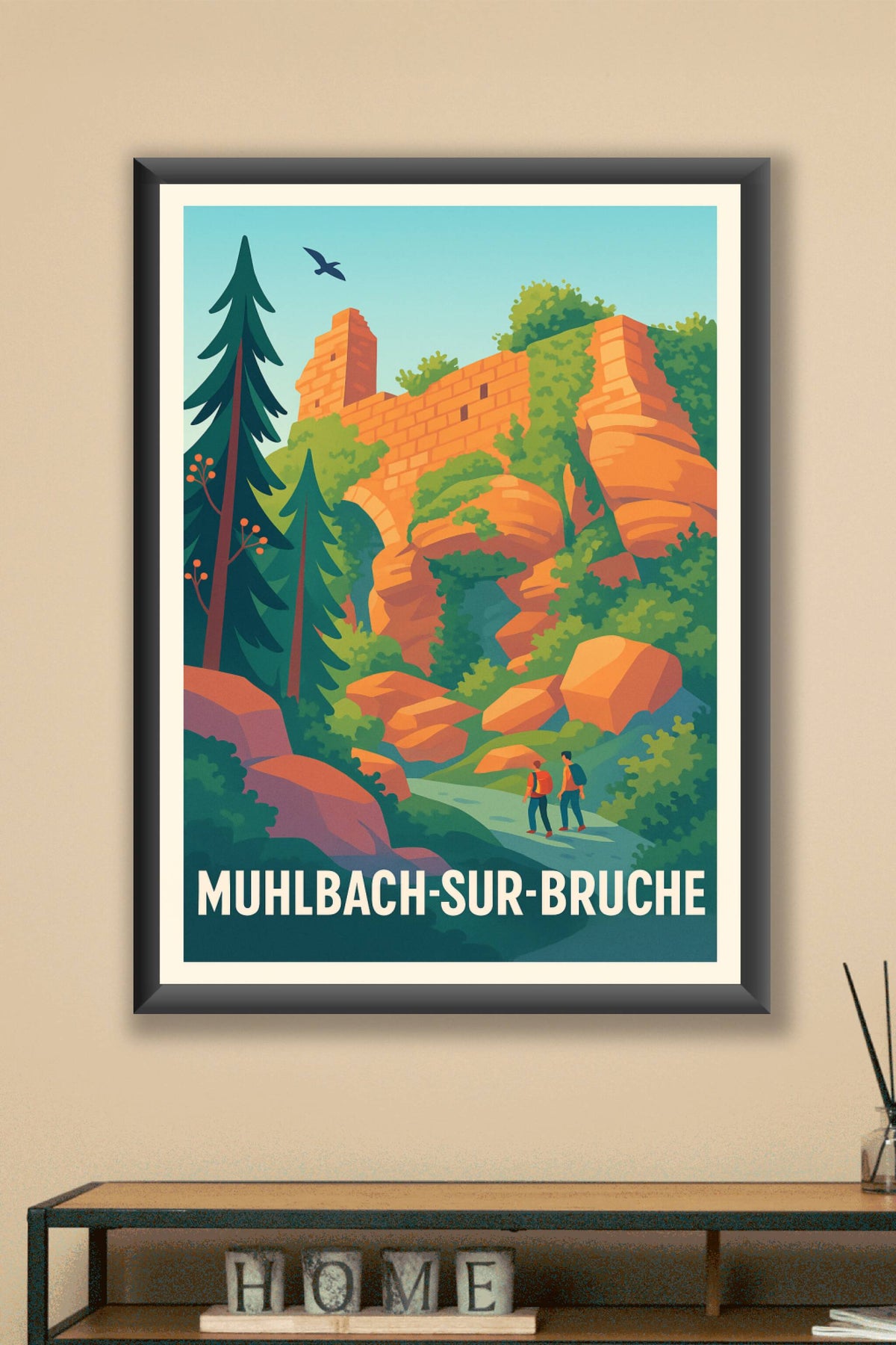 Affiche Muhlbach-sur-Bruche — Échappée Nature et Histoire · poster d'art de Muhlbach-sur-Bruche