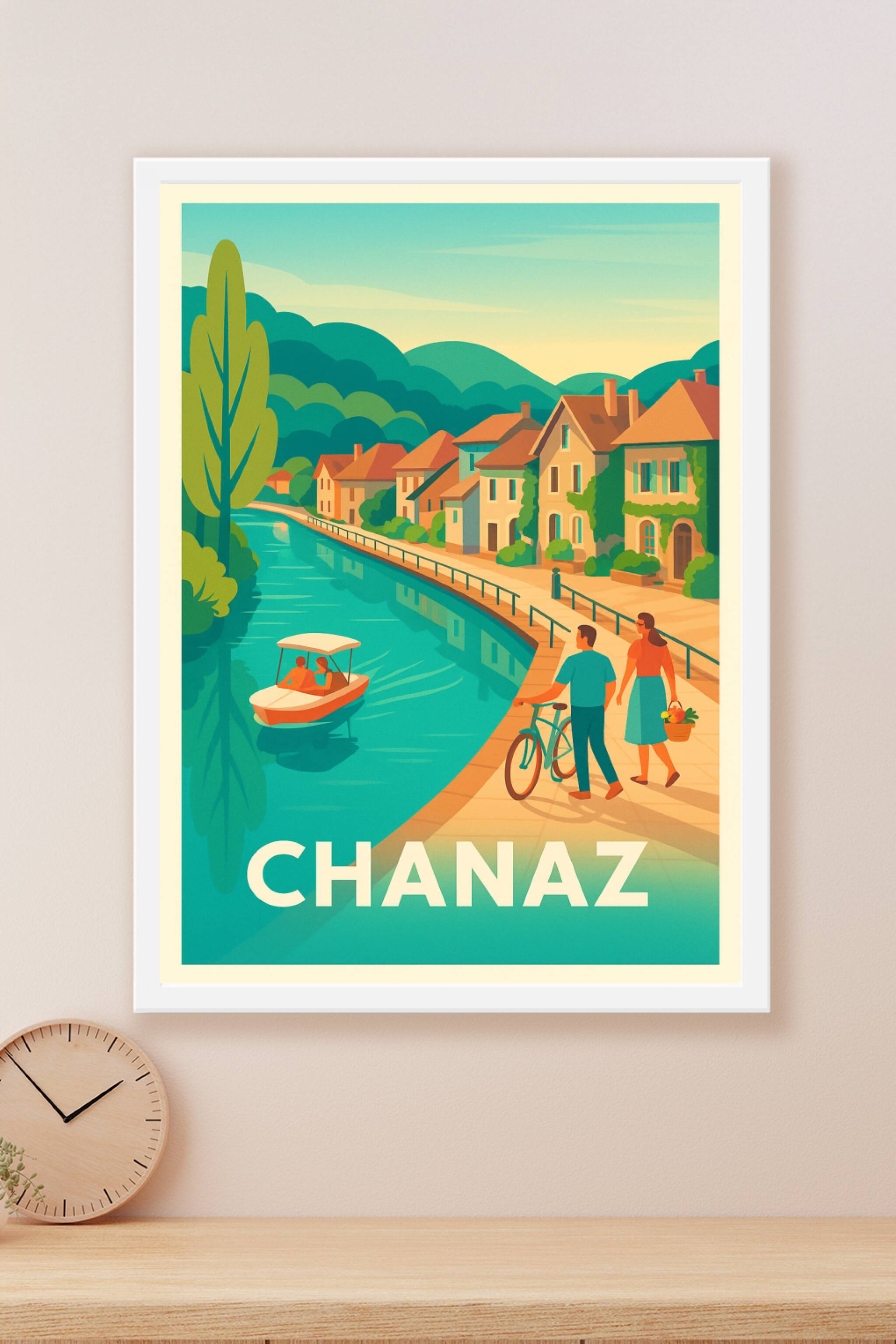 Affiche Chanaz — Escapade bucolique au fil de l'eau · poster d'art de Chanaz