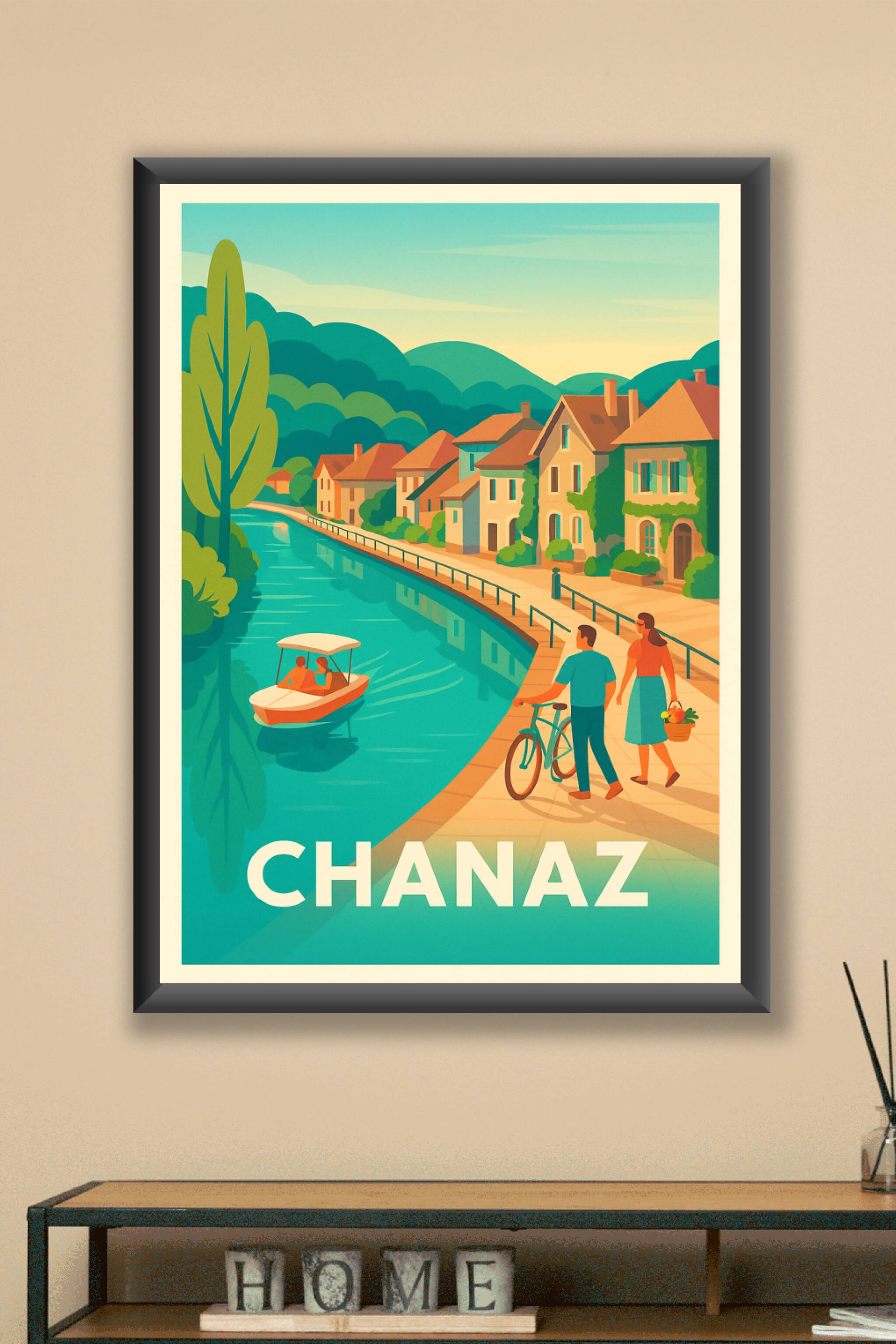 Affiche Chanaz — Escapade bucolique au fil de l'eau · poster d'art de Chanaz