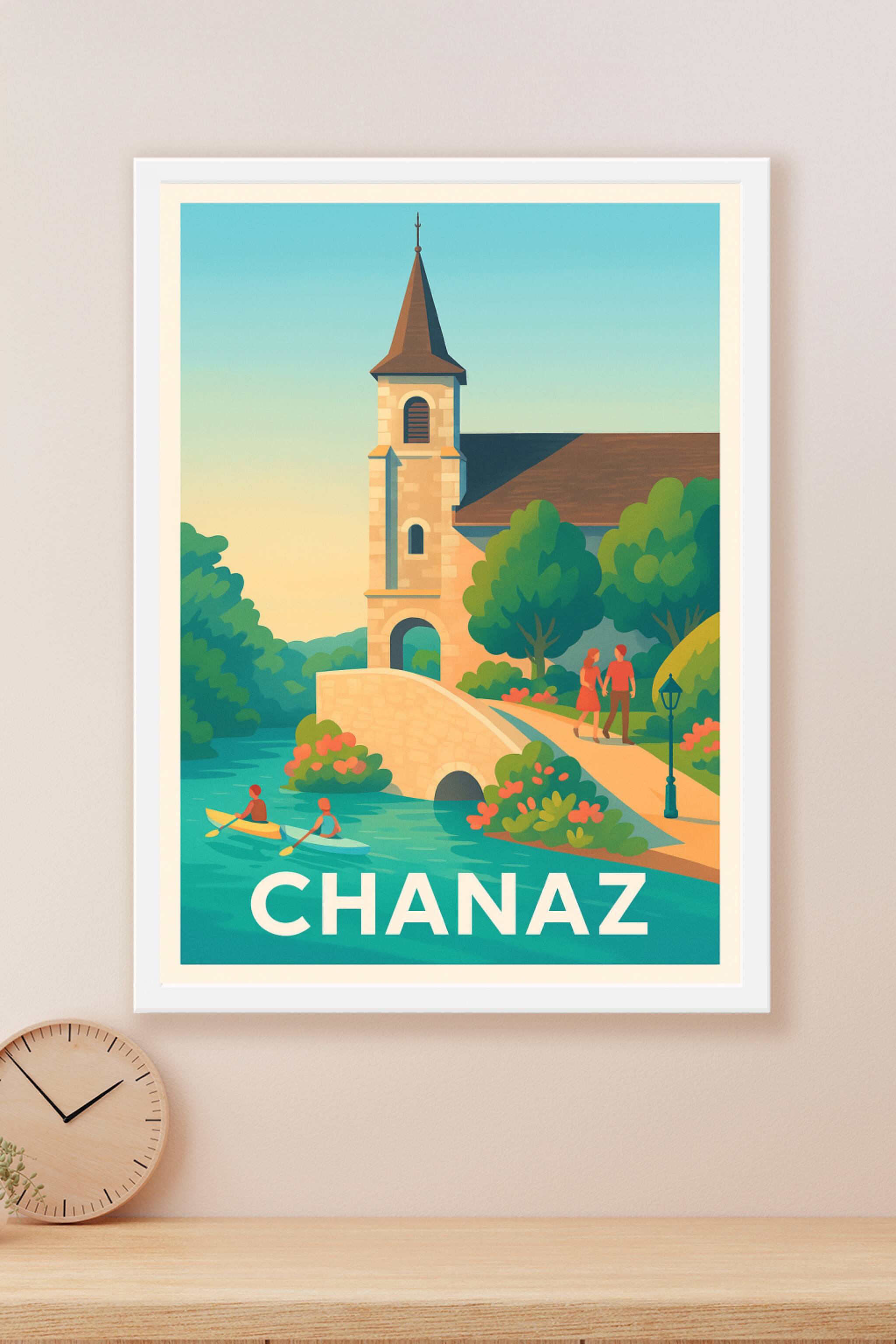 Affiche Chanaz — Évasion bucolique au fil de l'eau · poster d'art de Chanaz