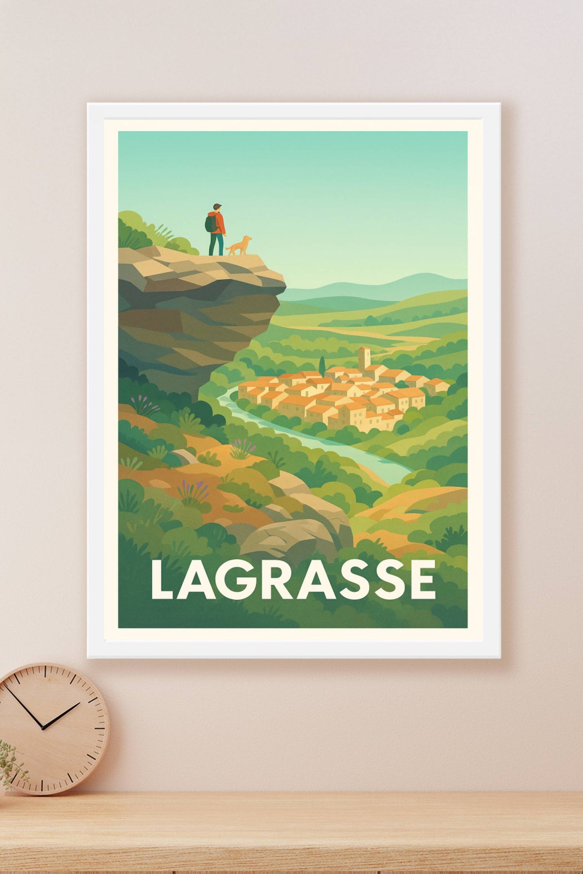 Affiche Lagrasse — Panorama bucolique et aventure en pleine nature · poster d'art de Lagrasse