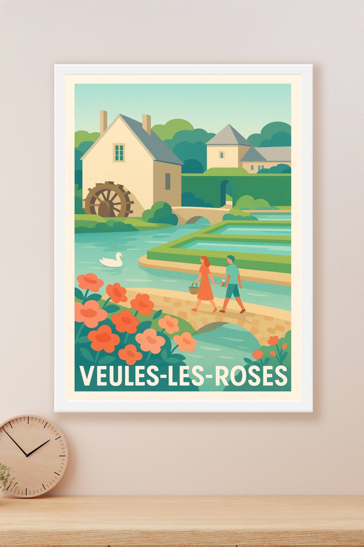 Affiche Veules-les-Roses — Charme bucolique et douceur normande · poster d'art de Veules-les-Roses