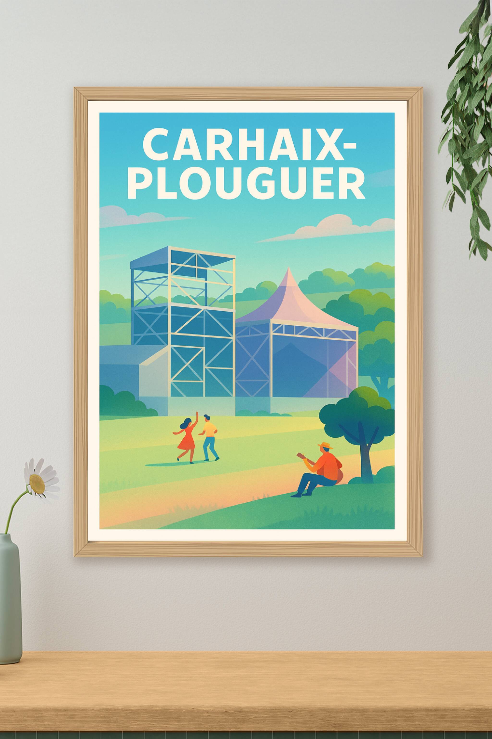 Affiche de Carhaix-Plouguer - Esprit festival et nature bretonne