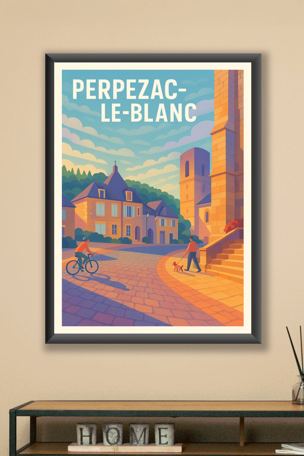 Affiche Perpezac-le-Blanc — Charme et sérénité d'un village authentique · poster d'art de Perpezac-le-Blanc