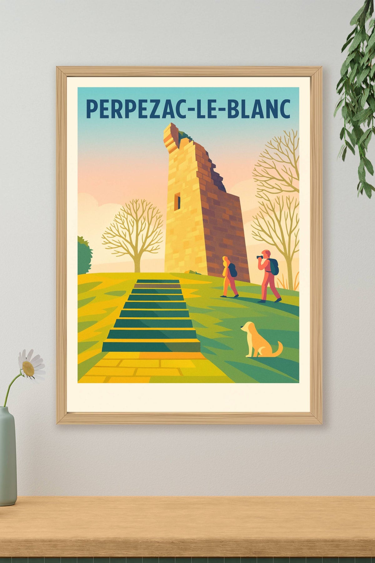 Affiche Perpezac-le-Blanc — Le charme naturel au cœur du patrimoine · poster d'art de Perpezac-le-Blanc