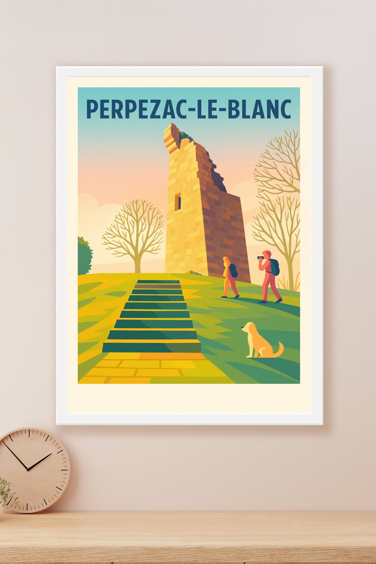 Affiche Perpezac-le-Blanc — Le charme naturel au cœur du patrimoine · poster d'art de Perpezac-le-Blanc