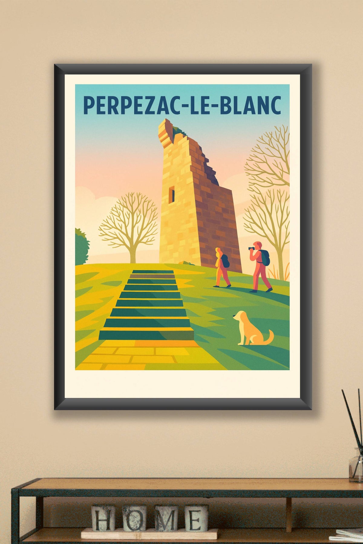 Affiche Perpezac-le-Blanc — Le charme naturel au cœur du patrimoine · poster d'art de Perpezac-le-Blanc